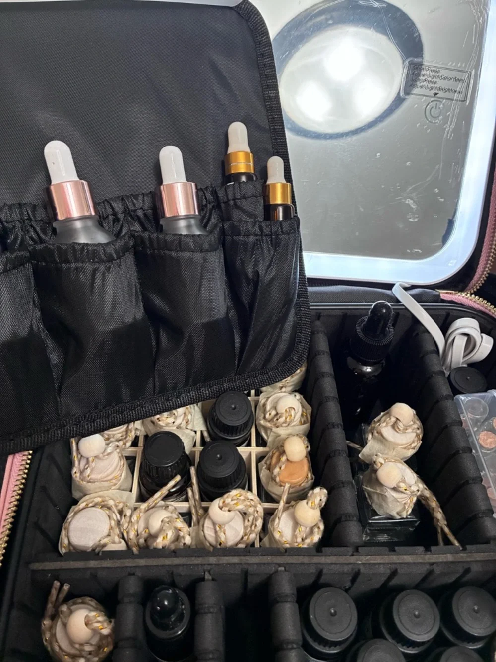Pink Travel Makeup & Skincare Organizer Case
